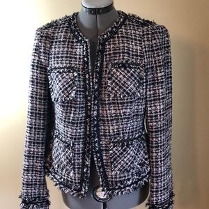 White House Black Market Black and White Tweed Blazer